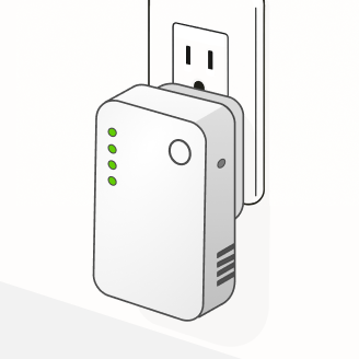 壁に設置したWi-Fi中継機の画像